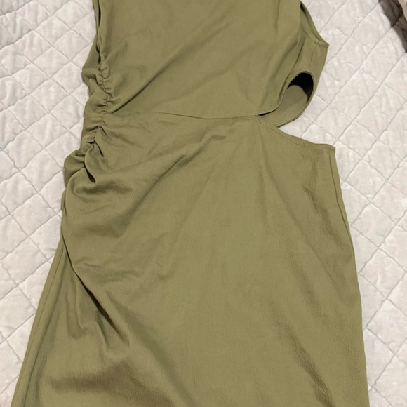 zara sage green dress Zara satin sage green